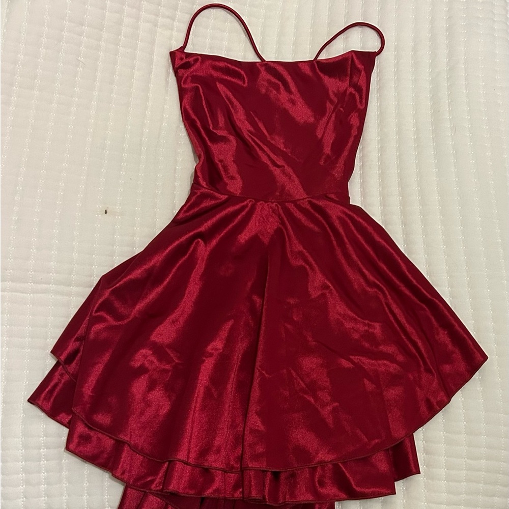Chic Red Satin Mini Dress New w/o Tags